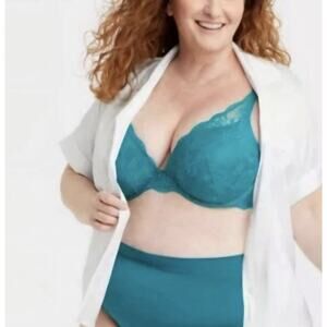 Auden The Sublime Push Up Lace Underwire Teal 40 DDD NWOT
